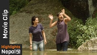 Fun In Water  New Nepali Movie SOONGAVAs Scene 20162073  Nisha Adhikari Deeya Maskey [upl. by Ludwog]