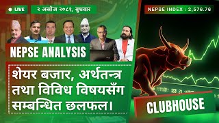 NEPSE Live Clubhouse Discussion  Nepal Share Market News amp Analysis  सेयर बजार छलफल  NEPSE TODAY [upl. by Winn]