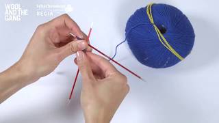 How to knit cast on using double pointed needles  Wool and the Gang [upl. by Notneuq734]