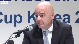 Infantino quiere aumentar el número de equipos en el mundial de Fútbol [upl. by Eitsyrc]