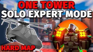 First Ever Solo Expert On A Hard Map With Only One Tower  Tower Defense X [upl. by Idolah]