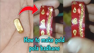 Beautiful design gold pola badhano making 🔥 [upl. by Durrell237]