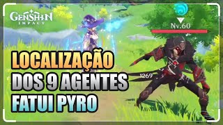 PS4  Genshin Impact  Localização dos Agentes Fatui Pyro [upl. by Airdnek]