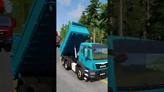 Mix Colour Cement Trucks Vs Unfinished Road shorts shorts truck bus car beamngdrive gaming [upl. by Siubhan209]