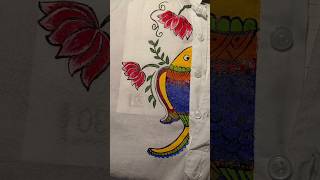 প্রথম বার পাঞ্জাবিতে পেইন্টিং করলাম।।Painting on Punjabi🖌️ art acrylicpainting embroidery viral [upl. by Alton54]