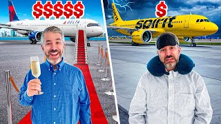 FIRST CLASS vs CHEAPEST Plane Ticket Across the USA [upl. by Yeslek]