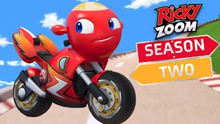 Ricky Races Away⚡️ Season Two ⚡️ Motorcycle Cartoon  Ricky Zoom  Cartoons For Kids [upl. by Vilberg]