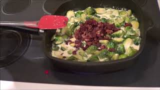 Low Carb Creamy Brussel Sprouts with Bacon [upl. by Amata]