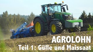 Lohnunternehmen Agrolohn im Frühjahr Gülleausbringung und Maissaat [upl. by Kaiulani82]