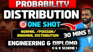 PROBABILITY DISTRIBUTIONONE SHOTNORMALPOISSONBINOMIAL DISTRIBUTIONENGINEERINGDIPLOMA [upl. by Harle]