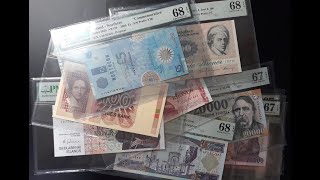 119 World Banknotes PMG 67  PMG 68 Top Grading Banknote Collection  July 2024 banknote [upl. by Inaluahek592]