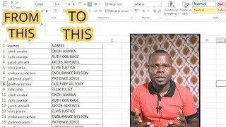 How to Convert Small letters to Capital Letters in Excel [upl. by Lyred212]