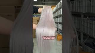 Full Lace Wig Ash White silk straighttop hair vendor wig fulllacewig hairvendor [upl. by Aihsemek]