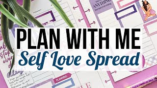 Plan With Me  Classic Vertical Happy Planner  Self Care Spread for my Patron Ally [upl. by Amlev]