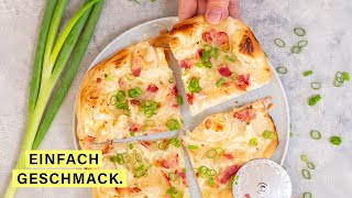 Das beste Flammkuchen Rezept Elsässer Art [upl. by Yltnerb]