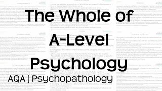 The Whole of AQA ALevel Psychology  Psychopathology Unit 5  Revision for exams [upl. by Marven877]