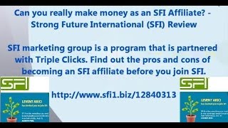 How to Earn Money with SFI Affiliate Center  Make Money Online  Homebased business with SFI [upl. by Bradley]