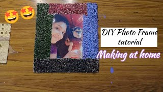 DIY Photo Frame tutorial 🥰🥰Beautiful Photo Frame at home [upl. by Niffirg744]