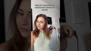 Dyson smoothing attachment  blow dryer tips  frizzy hair hack  Dyson flyaways [upl. by Nyar188]