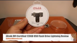 iDiskk MFI Certified 128GB USB Flash Drive Lightning Review [upl. by Enilrem]