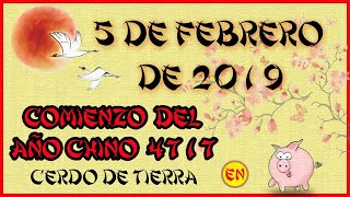 nuevo año chino 2019 comienza el 5 de febrero Año de cerdo de tierra [upl. by Neeli]