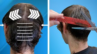 How To SCISSOR CUT Mens Hair  Step by Step Guide  How to Scissor Cut mens Hair Lesson [upl. by Schoening]