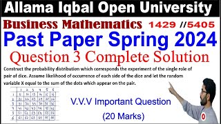 1429 Code Past Paper Spring 2024 Question 3 Solution  1429 Code Past Paper Spring 2024 Solution [upl. by Rehpotsihc185]