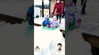 snow slide delights babies 😂💕 snowslide baby funny BabyLaughingbm [upl. by Caiaphas]