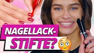 FINGERNÄGEL mit STIFTEN lackieren l MakeUp Mythbusters mit Mel [upl. by Eiggam]