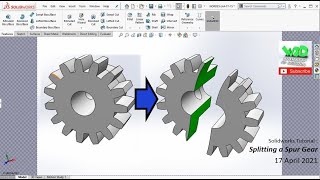 Solidworks Tutorial  Splitting a Spur Gear [upl. by Odnolor]