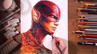 The Flash  Barry Allen Grant Gustin  speed drawing  drawholic [upl. by Euqcaj]