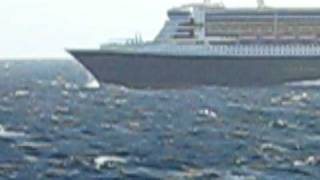 Queen Mary 2 crossing the Atlantic as seen from the QE2 [upl. by Lynett]