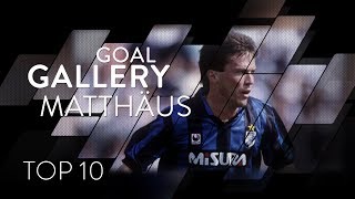 LOTHAR MATTHAUS  INTER TOP 10 GOALS  Goal Gallery 🇩🇪🖤💙 [upl. by Lyrrehs]