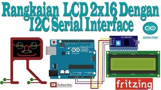 Fritzing  Rangkaian Memprogram LCD 2x16 dengan I2C Serial Interface [upl. by Sandstrom446]