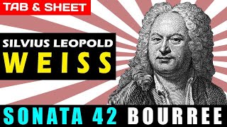 TABSheet Sonata 42 Dresden Suite 14 Bourree by Silvius Leopold Weiss PDF  Guitar Pro  MIDI [upl. by Suilenrac]