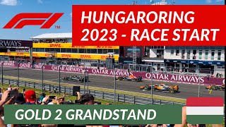 Hungaroring 2023  F1 Race start from GOLD 2 Grandstand [upl. by Airetahs]