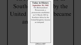 Today in History  Botswana Independence  September 30 1966 [upl. by Undry]