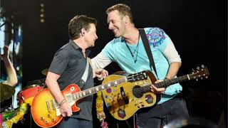 Chris Martin Says Playing Music with Michael J Fox Is So Trippy Like Being 7 and Being in Heave [upl. by Atteirneh]