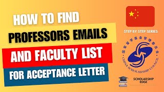 How to find Professors Email amp Faculty List  CSC Scholarship  20242025 [upl. by Jonati]