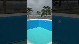 Installation of IPOOlGO inflatable above ground pool 165135ft size [upl. by Ailin204]