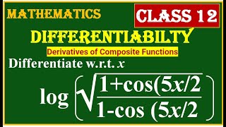 DIFFERENTIATION  Differentiate wrt x log  1cos 5x3   1cos 5x212 [upl. by Nairda]