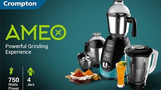 Crompton Ameo 750Watt Mixer Grinder with MaxiGrind and Motor VentX Technology [upl. by Hiller]