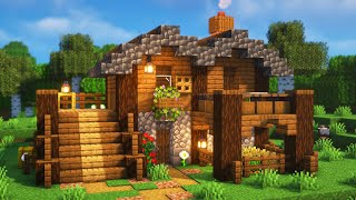 Minecraft Easy Spruce Starter House Tutorial [upl. by Scarlet847]