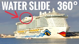 360 video VR Water Slide on Cruise Ship AIDA nova 360° 4K waterslide [upl. by Adnilab]