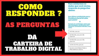 RESPONDER O FORMULÃRIO DA CARTEIRA DE TRABALHO DIGITAL [upl. by Yzzo]