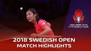 Cheng Meng vs Zhu Yuling  2018 ITTF Swedish Open Highlights 12 [upl. by Nikaniki]