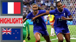 France vs New Zealand Extended Highlights amp All Goals PreMatch Womens Football Olympic Games 2024 [upl. by Ainsworth]