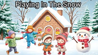 Playing In The Snow  Snowman  Kids Playing In The Snow  SnowBall  Snow Fall PerhayLikhayCartoon [upl. by Acinoed]