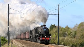 The Great Britain XVI  44871 and 45407 blast up the 1 in 37 Lickey Incline 14424 [upl. by Ellinad]