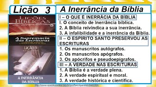 Lição 3 A Inerrância da Bíblia Completo Pr Henrique EBD NA TV [upl. by Newcomb]